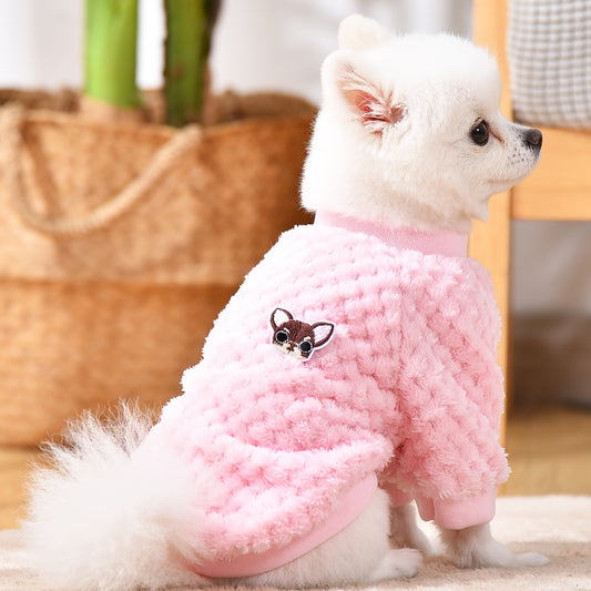 Fluffy Pink Sweater for Small Dogs – Soft, Stylish & Cozy - Trinklify